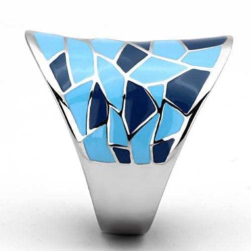 TK799 - High polished (no plating) Stainless Steel Ring with Epoxy in Multi Color - Alamode - Flyclothing LLC