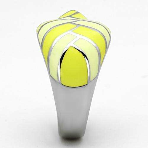 TK801 - High polished (no plating) Stainless Steel Ring with Epoxy in Multi Color - Alamode - Flyclothing LLC