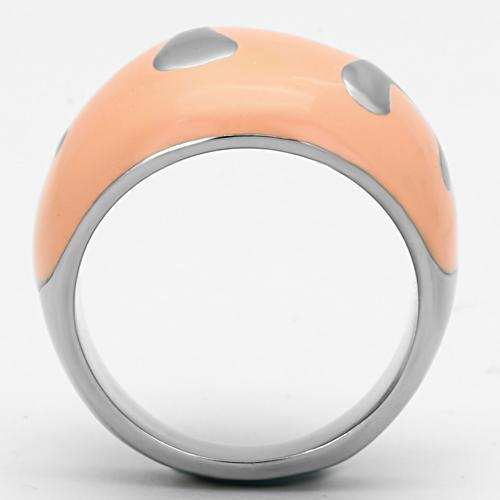 TK802 - High polished (no plating) Stainless Steel Ring with Epoxy in Orange - Alamode - Flyclothing LLC