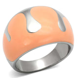 TK802 - High polished (no plating) Stainless Steel Ring with Epoxy in Orange - Alamode - Flyclothing LLC