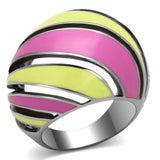 TK803 - High polished (no plating) Stainless Steel Ring with Epoxy in Multi Color - Alamode - Flyclothing LLC