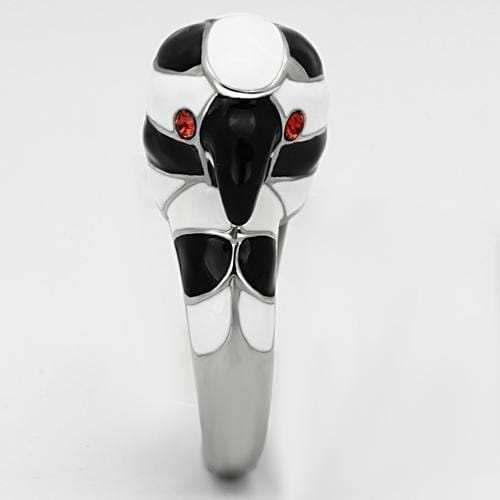 TK806 - High polished (no plating) Stainless Steel Ring with Top Grade Crystal in Orange - Alamode - Flyclothing LLC