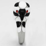 TK806 - High polished (no plating) Stainless Steel Ring with Top Grade Crystal in Orange - Alamode - Flyclothing LLC