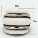 TK807 - High polished (no plating) Stainless Steel Ring with Synthetic Synthetic Stone in Citrine Yellow - Alamode - Flyclothing LLC