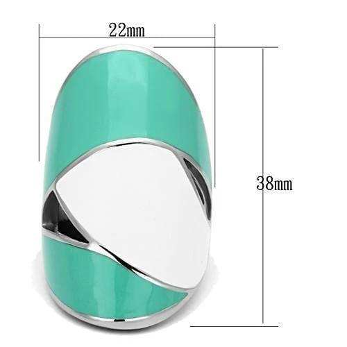 TK808 - High polished (no plating) Stainless Steel Ring with Epoxy in Multi Color - Alamode - Flyclothing LLC