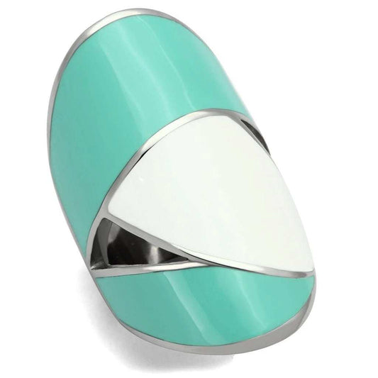 TK808 - High polished (no plating) Stainless Steel Ring with Epoxy in Multi Color - Alamode - Flyclothing LLC
