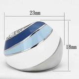 TK809 - High polished (no plating) Stainless Steel Ring with Top Grade Crystal in Clear - Alamode - Flyclothing LLC