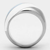 TK809 - High polished (no plating) Stainless Steel Ring with Top Grade Crystal in Clear - Alamode - Flyclothing LLC