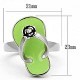 TK814 - High polished (no plating) Stainless Steel Ring with Top Grade Crystal in Clear - Alamode - Flyclothing LLC
