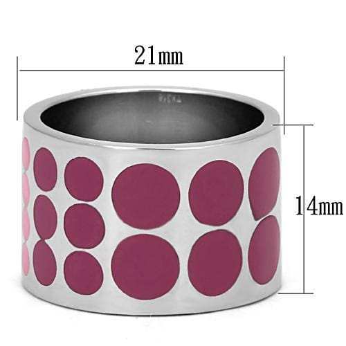 TK820 - High polished (no plating) Stainless Steel Ring with Epoxy in Multi Color - Alamode - Flyclothing LLC