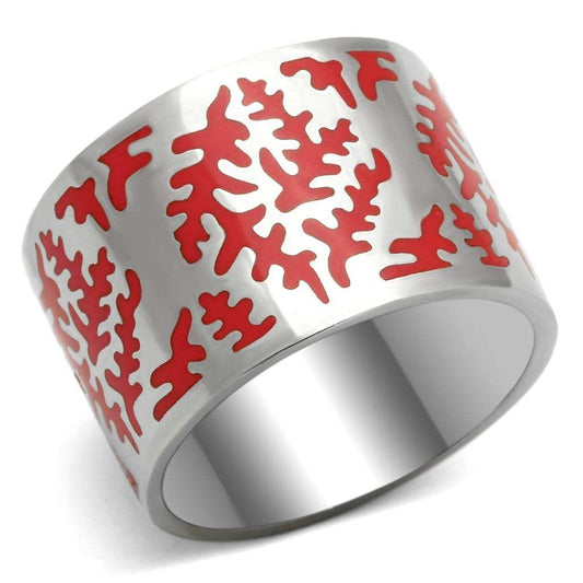 TK821 - High polished (no plating) Stainless Steel Ring with Epoxy in Siam - Alamode - Flyclothing LLC