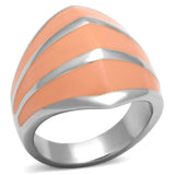 TK822 - High polished (no plating) Stainless Steel Ring with Epoxy in Orange - Alamode - Flyclothing LLC