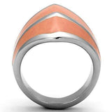 TK822 - High polished (no plating) Stainless Steel Ring with Epoxy in Orange - Alamode - Flyclothing LLC