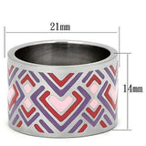 TK823 - High polished (no plating) Stainless Steel Ring with Epoxy in Multi Color - Alamode - Flyclothing LLC