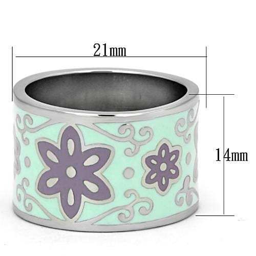 TK824 - High polished (no plating) Stainless Steel Ring with Epoxy in Multi Color - Alamode - Flyclothing LLC