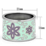 TK824 - High polished (no plating) Stainless Steel Ring with Epoxy in Multi Color - Alamode - Flyclothing LLC