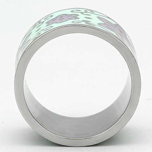 TK824 - High polished (no plating) Stainless Steel Ring with Epoxy in Multi Color - Alamode - Flyclothing LLC