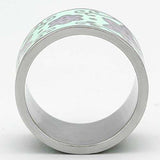 TK824 - High polished (no plating) Stainless Steel Ring with Epoxy in Multi Color - Alamode - Flyclothing LLC