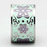 TK824 - High polished (no plating) Stainless Steel Ring with Epoxy in Multi Color - Alamode - Flyclothing LLC