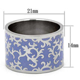 TK825 - High polished (no plating) Stainless Steel Ring with Epoxy in Amethyst - Alamode - Flyclothing LLC