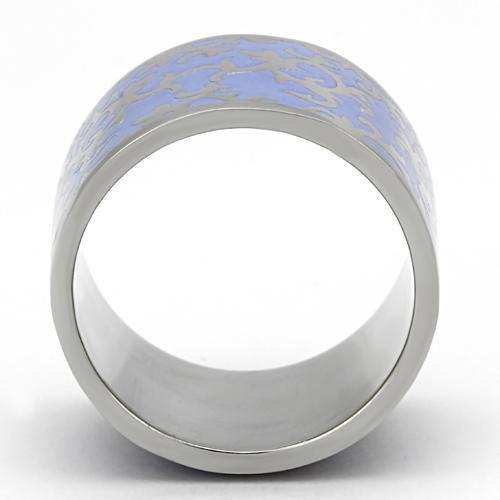 TK825 - High polished (no plating) Stainless Steel Ring with Epoxy in Amethyst - Alamode - Flyclothing LLC