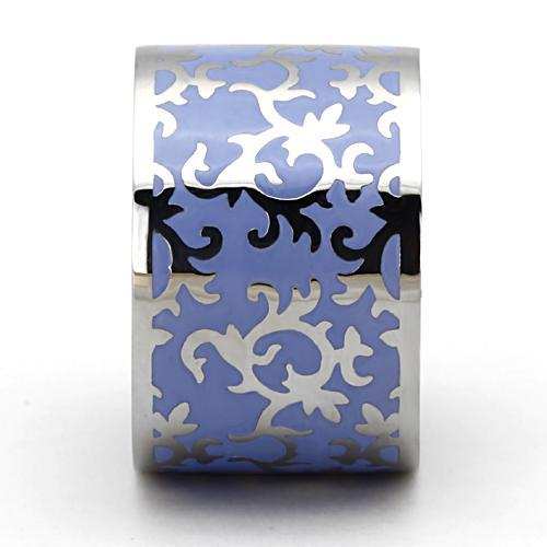 TK825 - High polished (no plating) Stainless Steel Ring with Epoxy in Amethyst - Alamode - Flyclothing LLC