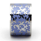 TK825 - High polished (no plating) Stainless Steel Ring with Epoxy in Amethyst - Alamode - Flyclothing LLC