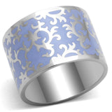 TK825 - High polished (no plating) Stainless Steel Ring with Epoxy in Amethyst - Alamode - Flyclothing LLC