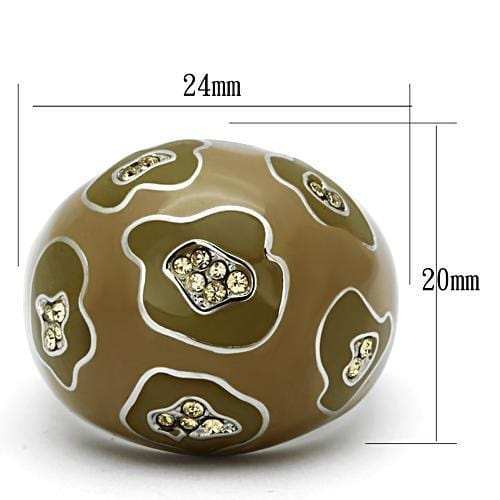 TK826 - High polished (no plating) Stainless Steel Ring with Top Grade Crystal in Citrine Yellow - Alamode - Flyclothing LLC