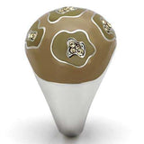 TK826 - High polished (no plating) Stainless Steel Ring with Top Grade Crystal in Citrine Yellow - Alamode - Flyclothing LLC