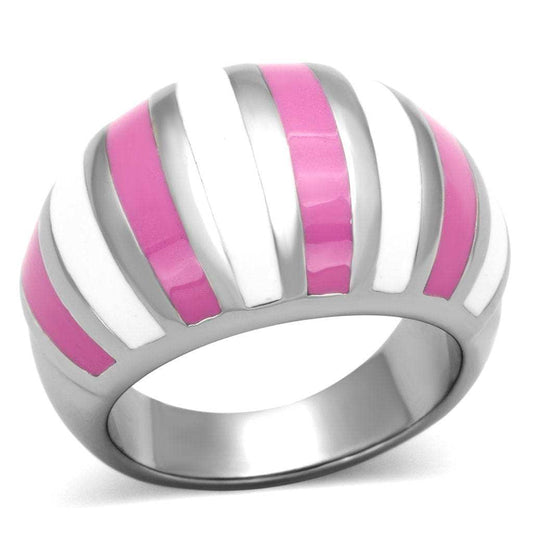 TK828 - High polished (no plating) Stainless Steel Ring with Epoxy in Multi Color - Alamode - Flyclothing LLC