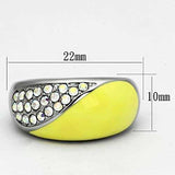 TK829 - High polished (no plating) Stainless Steel Ring with Top Grade Crystal in Aurora Borealis (Rainbow Effect) - Alamode - Flyclothing LLC