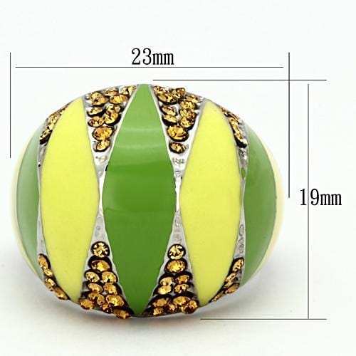 TK831 - High polished (no plating) Stainless Steel Ring with Top Grade Crystal in Topaz - Alamode - Flyclothing LLC