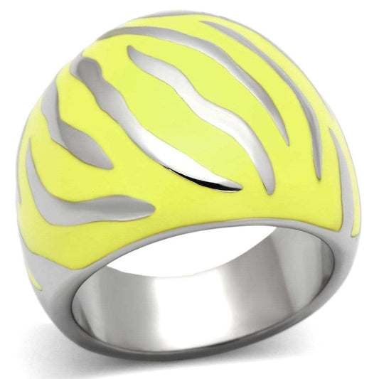 TK833 - High polished (no plating) Stainless Steel Ring with Epoxy in Topaz - Alamode - Flyclothing LLC