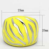 TK833 - High polished (no plating) Stainless Steel Ring with Epoxy in Topaz - Alamode - Flyclothing LLC