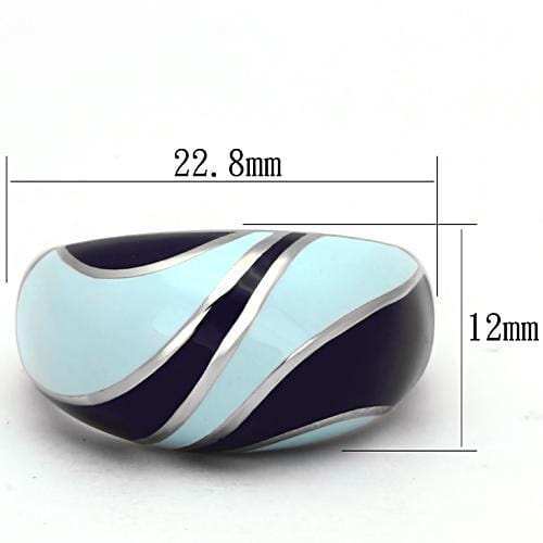 TK835 - High polished (no plating) Stainless Steel Ring with Epoxy in Multi Color - Alamode - Flyclothing LLC