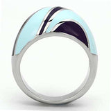 TK835 - High polished (no plating) Stainless Steel Ring with Epoxy in Multi Color - Alamode - Flyclothing LLC