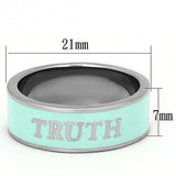 TK836 - High polished (no plating) Stainless Steel Ring with Epoxy in Turquoise - Alamode - Flyclothing LLC