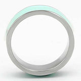 TK836 - High polished (no plating) Stainless Steel Ring with Epoxy in Turquoise - Alamode - Flyclothing LLC