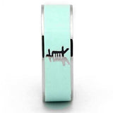 TK836 - High polished (no plating) Stainless Steel Ring with Epoxy in Turquoise - Alamode - Flyclothing LLC