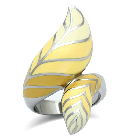 TK837 - High polished (no plating) Stainless Steel Ring with Epoxy in Multi Color - Alamode - Flyclothing LLC