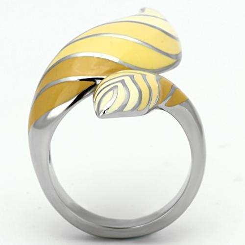TK837 - High polished (no plating) Stainless Steel Ring with Epoxy in Multi Color - Alamode - Flyclothing LLC