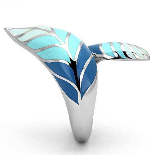 TK838 - High polished (no plating) Stainless Steel Ring with Epoxy in Multi Color - Alamode - Flyclothing LLC