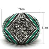 TK839 - High polished (no plating) Stainless Steel Ring with Top Grade Crystal in Black Diamond - Alamode - Flyclothing LLC