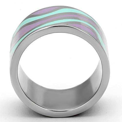 TK840 - High polished (no plating) Stainless Steel Ring with Epoxy in Multi Color - Alamode - Flyclothing LLC
