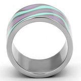TK840 - High polished (no plating) Stainless Steel Ring with Epoxy in Multi Color - Alamode - Flyclothing LLC