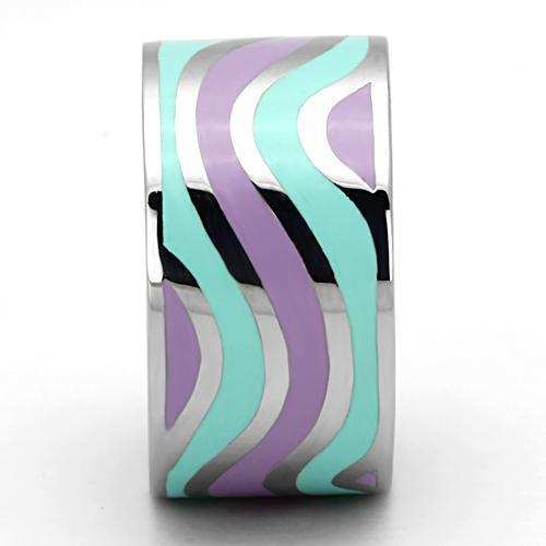 TK840 - High polished (no plating) Stainless Steel Ring with Epoxy in Multi Color - Alamode - Flyclothing LLC