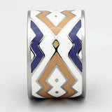 TK841 - High polished (no plating) Stainless Steel Ring with Epoxy in Multi Color - Alamode - Flyclothing LLC