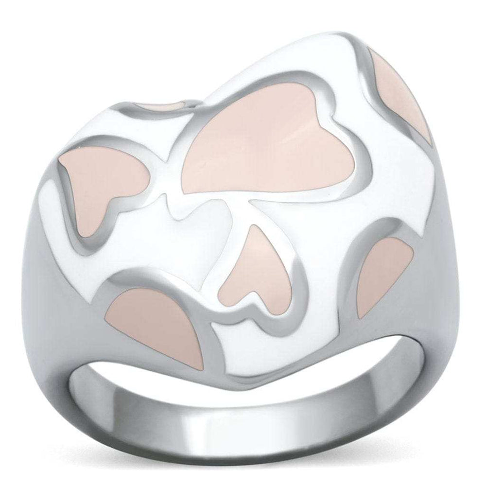 TK843 - High polished (no plating) Stainless Steel Ring with Epoxy in Multi Color - Alamode - Flyclothing LLC
