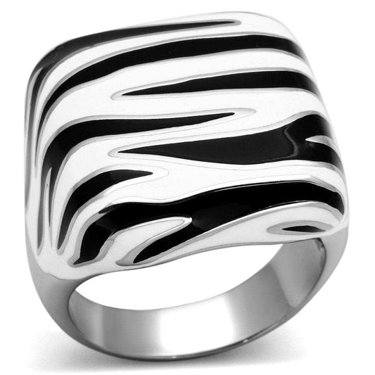 TK848 - High polished (no plating) Stainless Steel Ring with Epoxy in Multi Color - Alamode - Flyclothing LLC